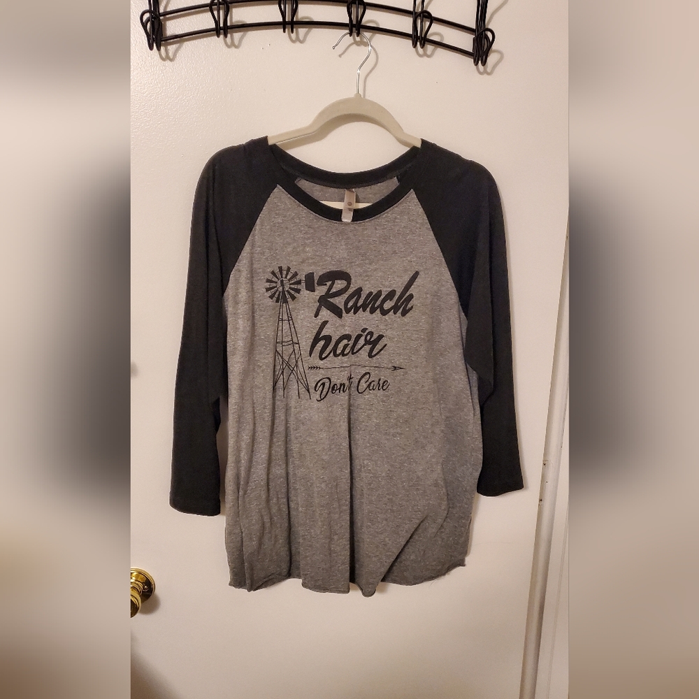 Ladies Long sleeve tee ranch theme